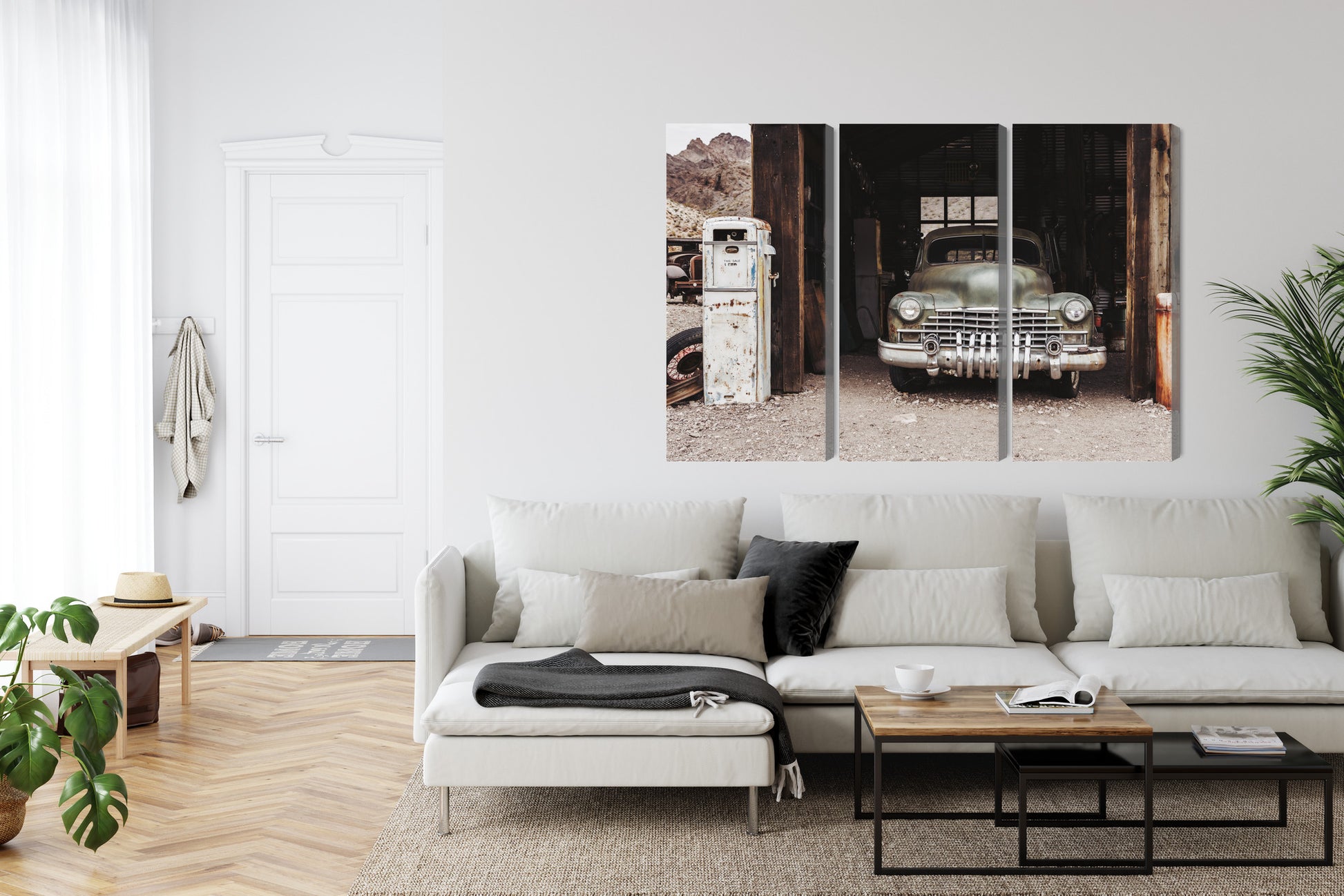 Obraz Wieloczęściowy Stary Samochód Vintage – klasyczna elegancja do wnętrz industrialnych i retro – widok 5