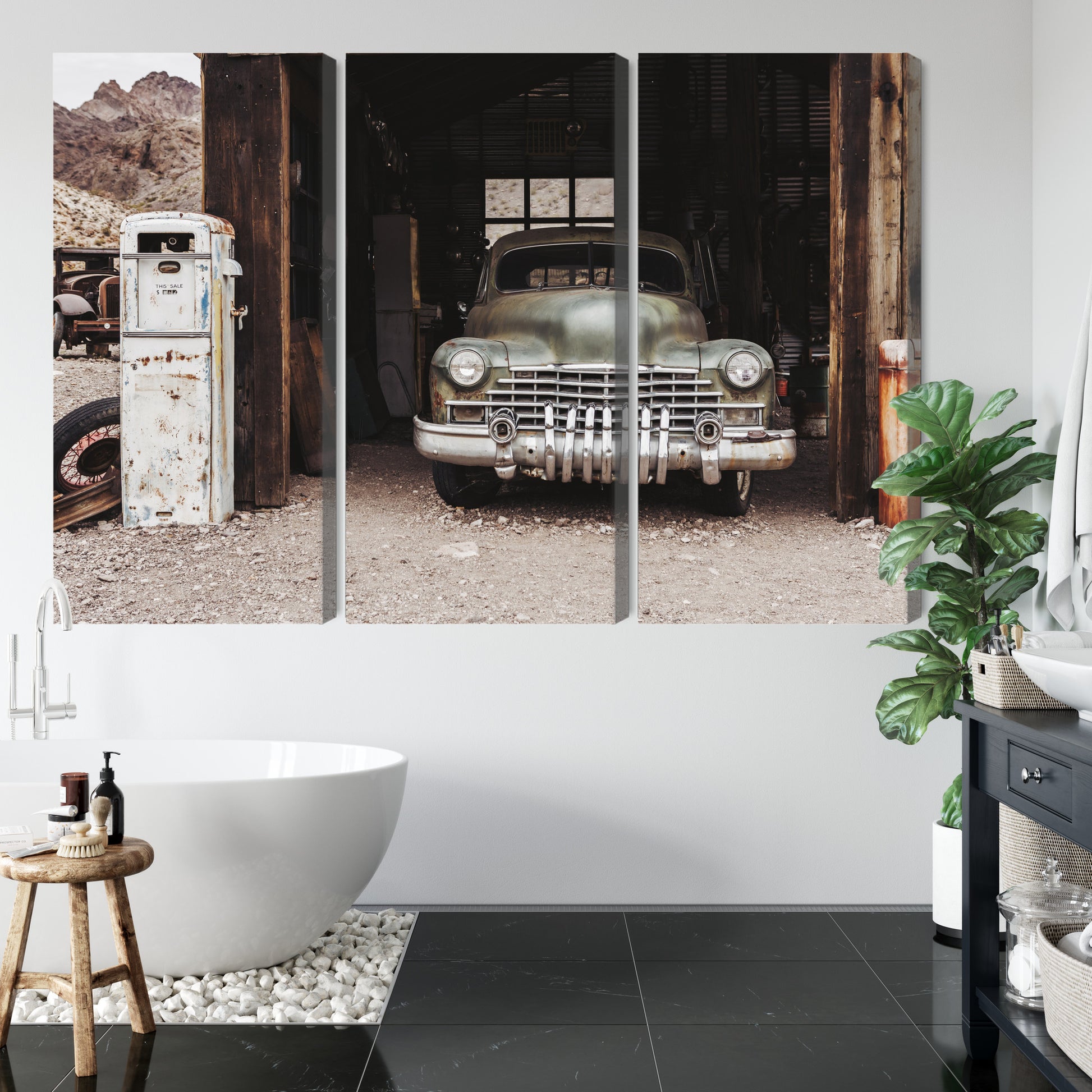 Obraz Wieloczęściowy Stary Samochód Vintage – klasyczna elegancja do wnętrz industrialnych i retro – widok 4
