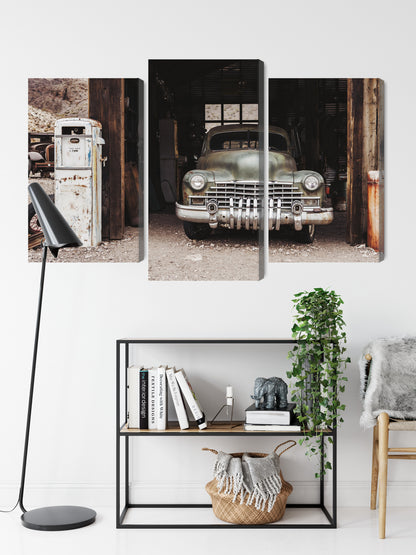 Obraz Wieloczęściowy Auto Vintage – nostalgiczny akcent do wnętrz industrialnych, retro i loftowych – widok 8