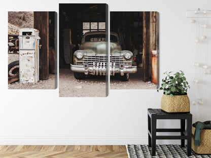 Obraz Wieloczęściowy Auto Vintage – nostalgiczny akcent do wnętrz industrialnych, retro i loftowych – widok 7