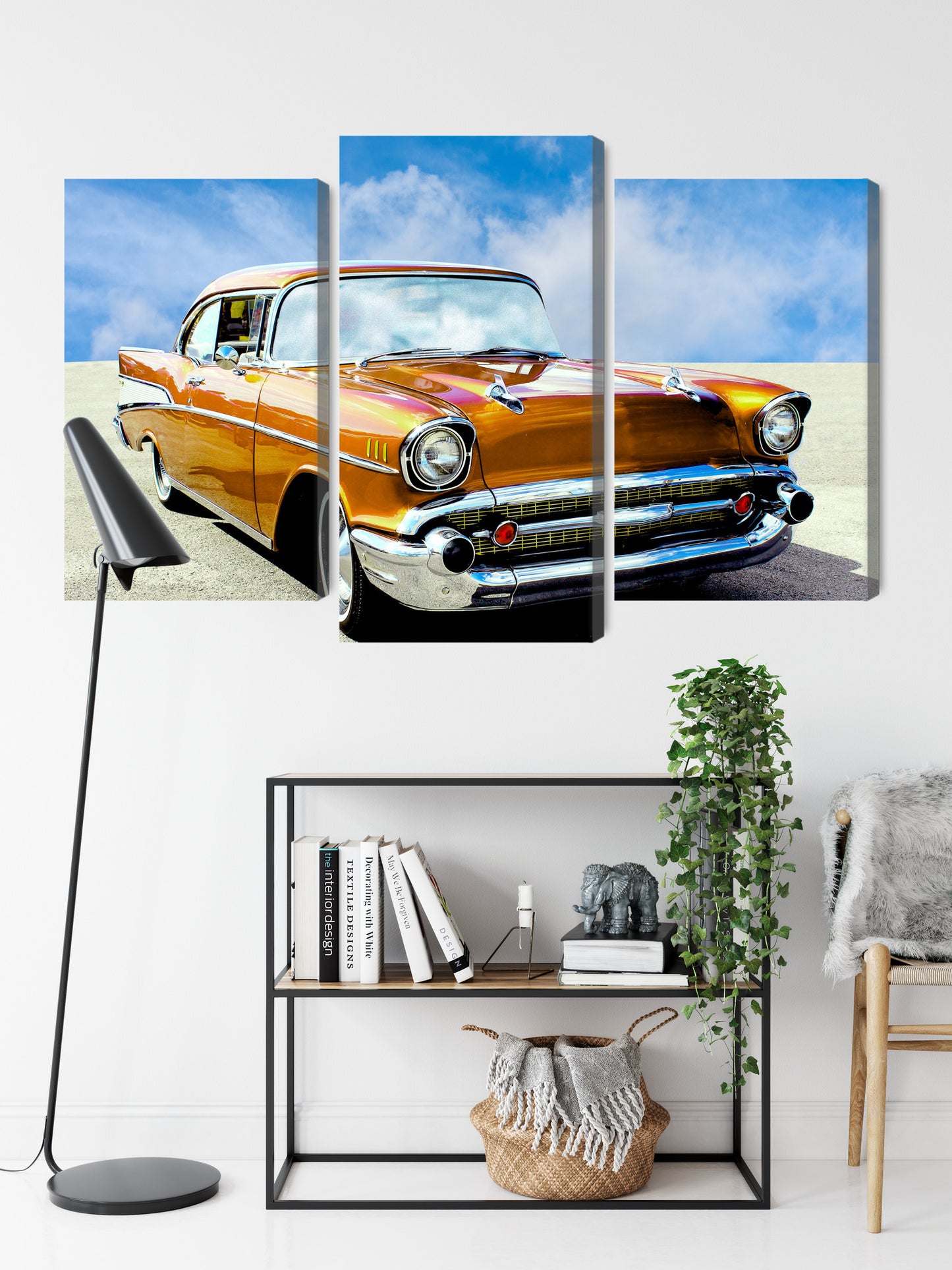 Obraz Wieloczęściowy Amerykański Samochód Zabytkowy – vintage motoryzacja do wnętrz loft i retro – widok 8