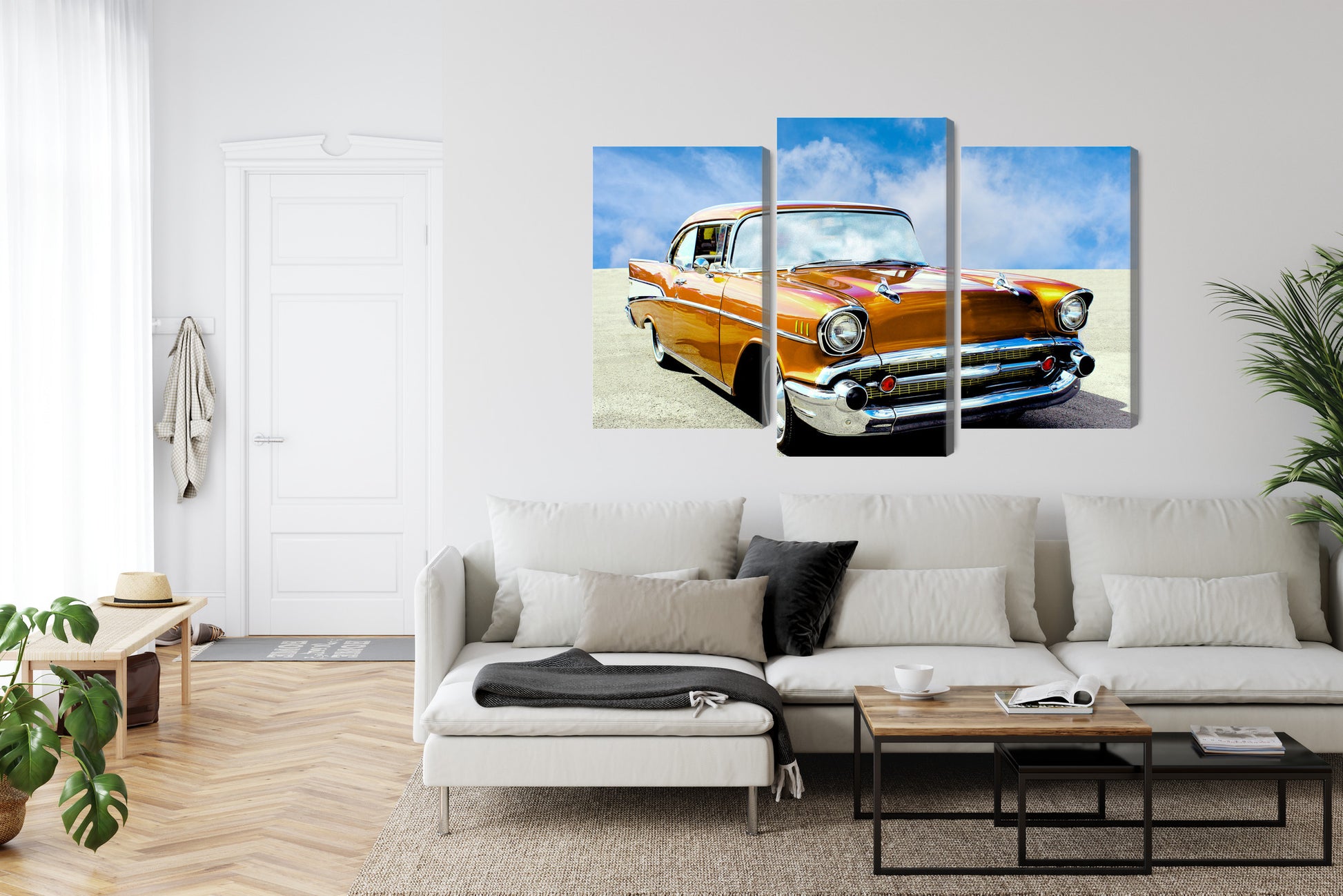 Obraz Wieloczęściowy Amerykański Samochód Zabytkowy – vintage motoryzacja do wnętrz loft i retro – widok 5