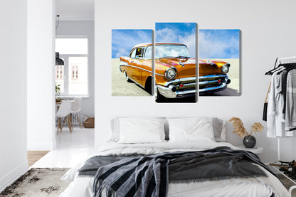 Obraz Wieloczęściowy Amerykański Samochód Zabytkowy – vintage motoryzacja do wnętrz loft i retro – widok 6