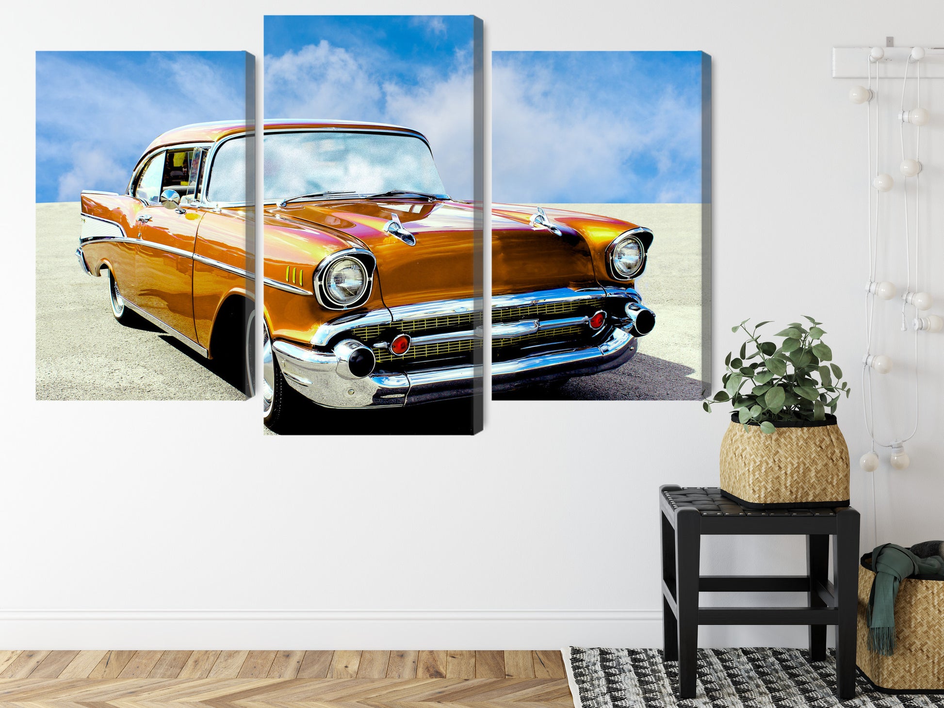 Obraz Wieloczęściowy Amerykański Samochód Zabytkowy – vintage motoryzacja do wnętrz loft i retro – widok 7