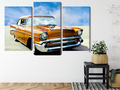 Obraz Wieloczęściowy Amerykański Samochód Zabytkowy – vintage motoryzacja do wnętrz loft i retro – widok 7