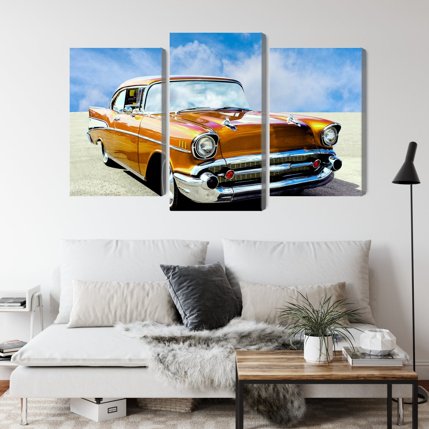 Obraz Wieloczęściowy Amerykański Samochód Zabytkowy – vintage motoryzacja do wnętrz loft i retro – widok 3
