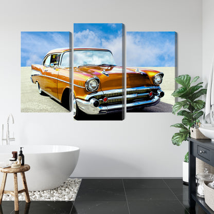 Obraz Wieloczęściowy Amerykański Samochód Zabytkowy – vintage motoryzacja do wnętrz loft i retro – widok 4