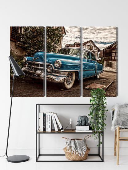 Obraz Wieloczęściowy Niebieski Cadillac Eldorado 1953 – ikona retro do wnętrz Mid-Century Modern i nowoczesnych – widok 8