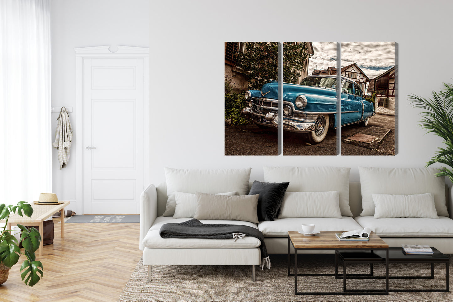 Obraz Wieloczęściowy Niebieski Cadillac Eldorado 1953 – ikona retro do wnętrz Mid-Century Modern i nowoczesnych – widok 5