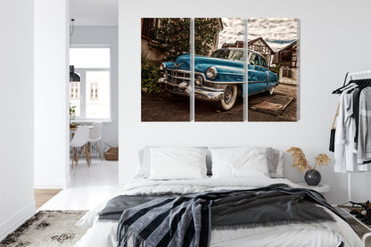 Obraz Wieloczęściowy Niebieski Cadillac Eldorado 1953 – ikona retro do wnętrz Mid-Century Modern i nowoczesnych – widok 6