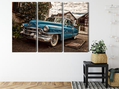 Obraz Wieloczęściowy Niebieski Cadillac Eldorado 1953 – ikona retro do wnętrz Mid-Century Modern i nowoczesnych – widok 7