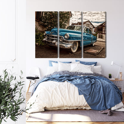 Obraz Wieloczęściowy Niebieski Cadillac Eldorado 1953 – ikona retro do wnętrz Mid-Century Modern i nowoczesnych – widok 2