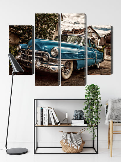 Obraz Wieloczęściowy Niebieski Cadillac Eldorado 1953 – ikona retro do wnętrz Mid-century Modern i Industrialnych – widok 8