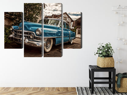 Obraz Wieloczęściowy Niebieski Cadillac Eldorado 1953 – ikona retro do wnętrz Mid-century Modern i Industrialnych – widok 7