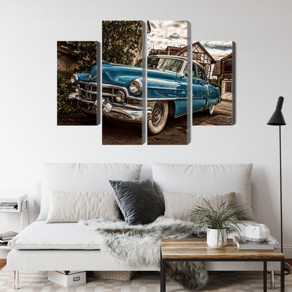 Obraz Wieloczęściowy Niebieski Cadillac Eldorado 1953 – ikona retro do wnętrz Mid-century Modern i Industrialnych – widok 3