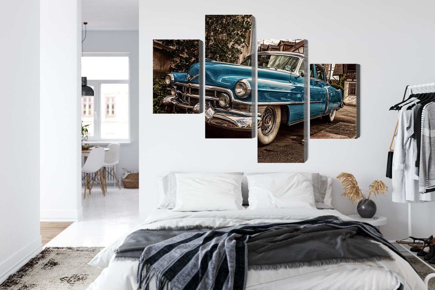 Obraz Wieloczęściowy Niebieski Cadillac Eldorado 1953 – ikona motoryzacji do wnętrz retro, nowoczesnych i industrialnych – widok 6