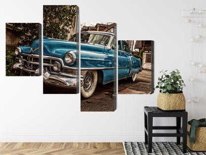 Obraz Wieloczęściowy Niebieski Cadillac Eldorado 1953 – ikona motoryzacji do wnętrz retro, nowoczesnych i industrialnych – widok 7