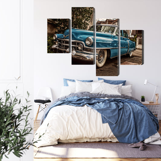 Obraz Wieloczęściowy Niebieski Cadillac Eldorado 1953 – ikona motoryzacji do wnętrz retro, nowoczesnych i industrialnych – widok 2