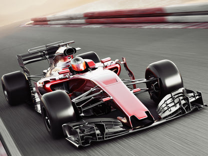 Obraz Wieloczęściowy Samochód F1 – Dynamiczny wyścig do wnętrz nowoczesnych, industrialnych i sportowych 200x150