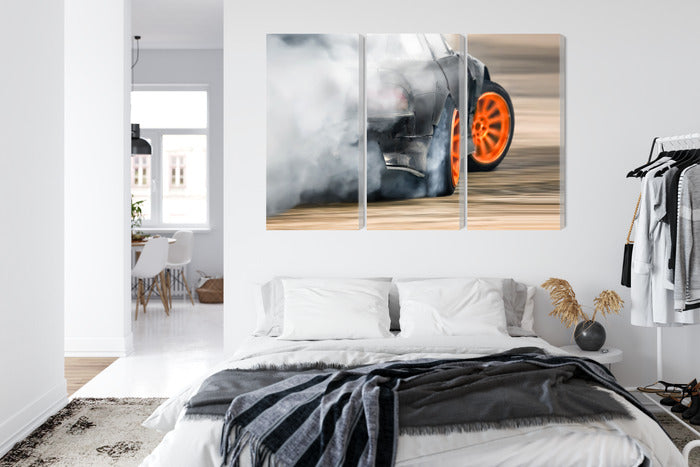 Obraz Wieloczęściowy Driftujący Samochód – dynamiczna kompozycja do wnętrz nowoczesnych i motoryzacyjnych – widok 6