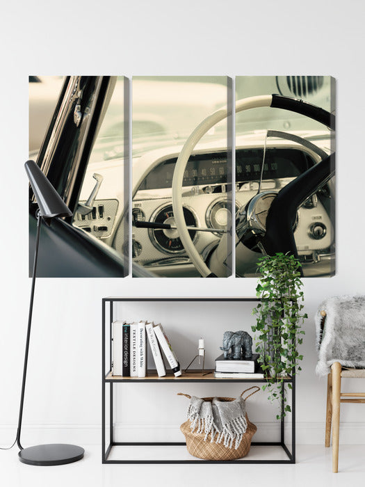 Obraz Wieloczęściowy Wnętrze Klasycznego Amerykana – retro elegancja do wnętrz loft, vintage i męskich gabinetów – widok 8