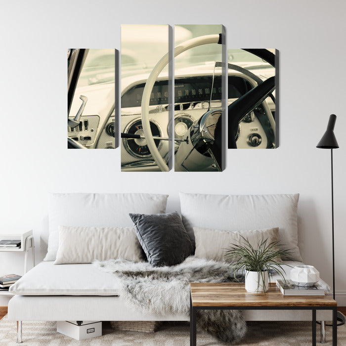 Obraz Wieloczęściowy Wnętrze Amerykańskiego Klasyka – retro elegancja do wnętrz industrialnych, vintage i nowoczesnych – widok 3