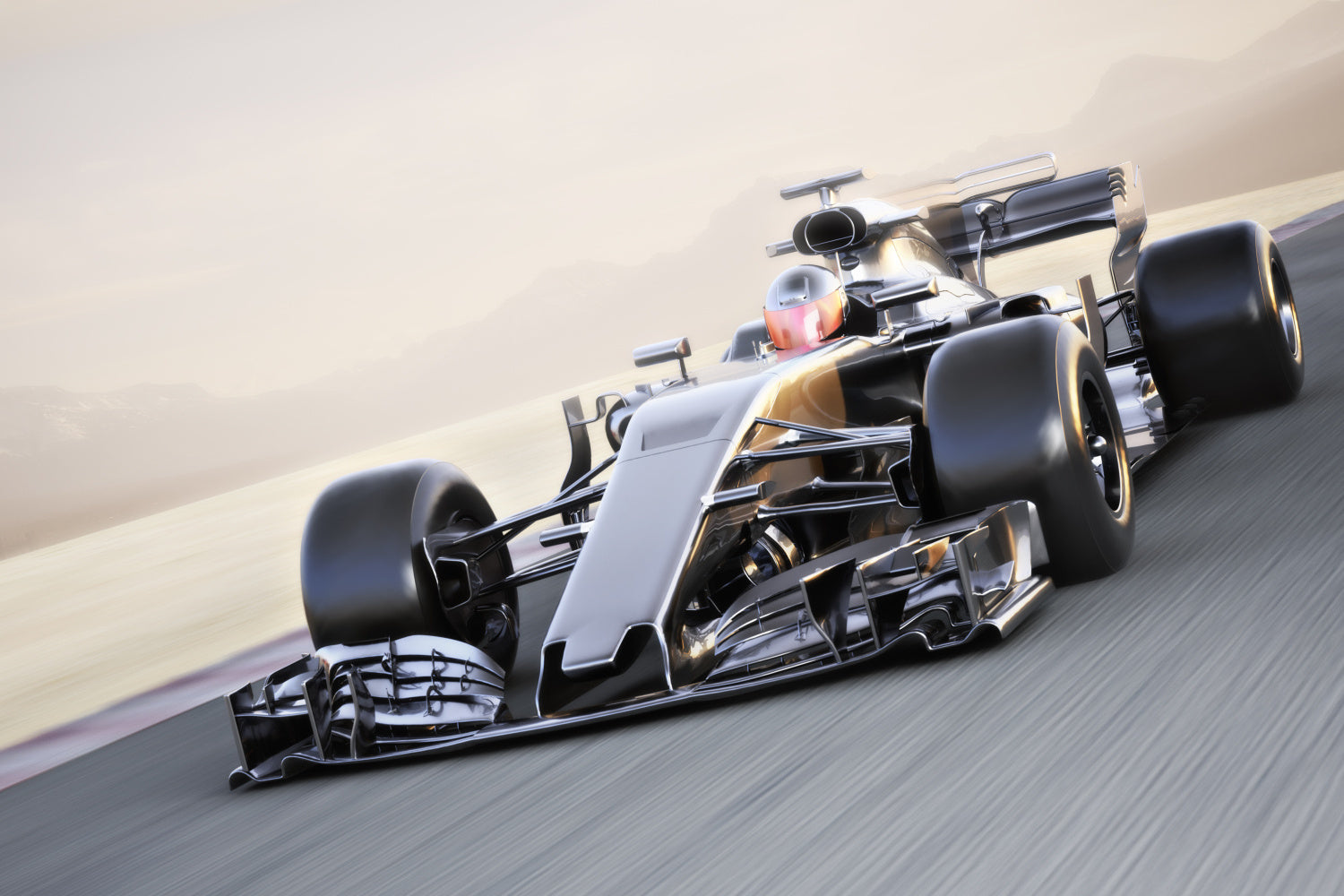 Obraz Wieloczęściowy Samochód Formuły 1 na Torze – dynamika sportowego stylu do wnętrz nowoczesnych i młodzieżowych 180x120