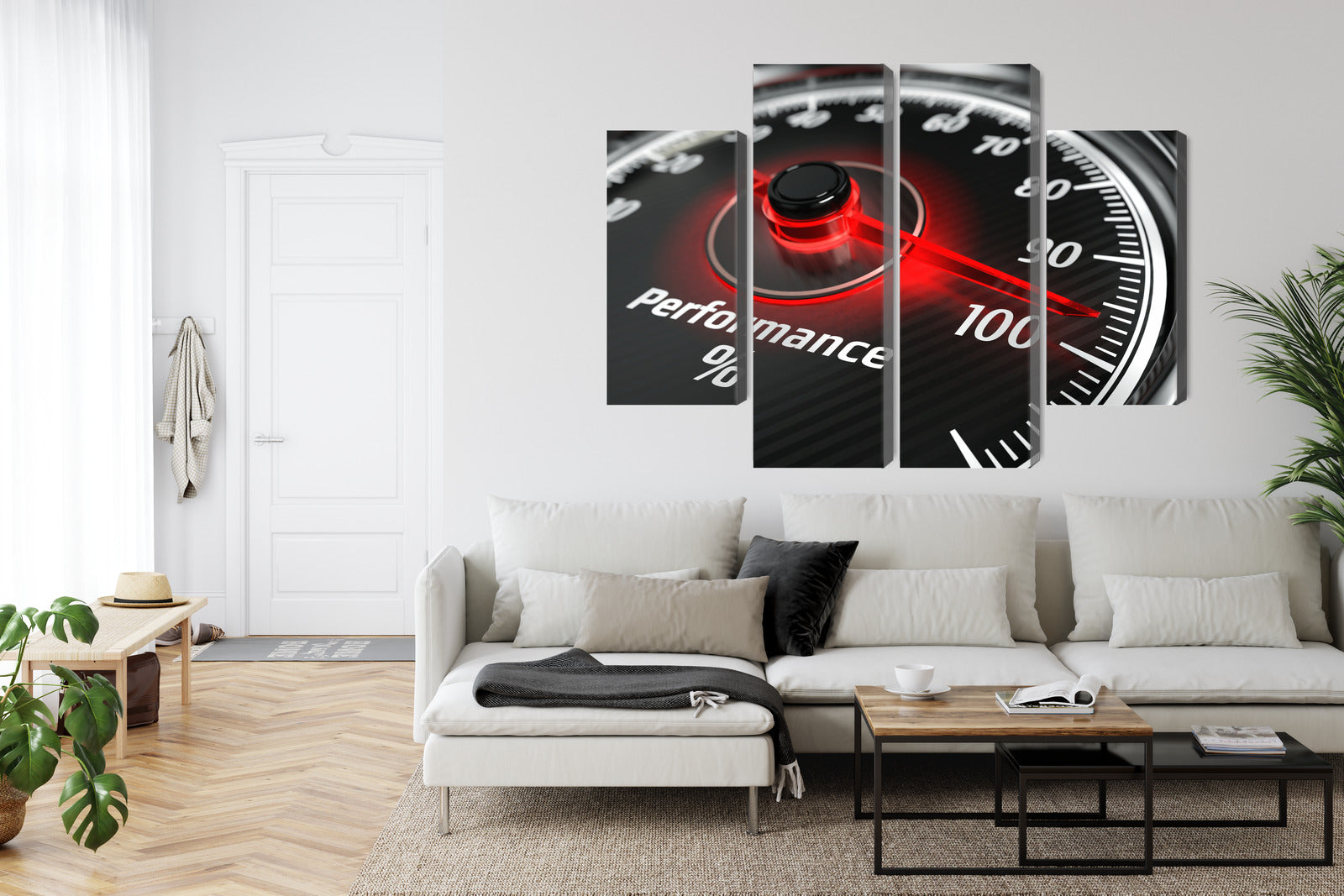 Obraz Wieloczęściowy Abstrakcyjny Licznik 3D – futurystyczny design do wnętrz nowoczesnych i loftowych – widok 5