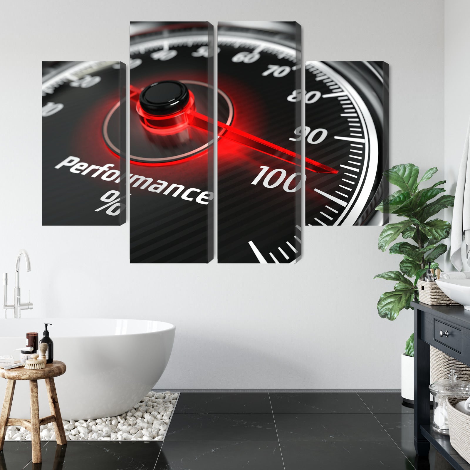 Obraz Wieloczęściowy Abstrakcyjny Licznik 3D – futurystyczny design do wnętrz nowoczesnych i loftowych – widok 4