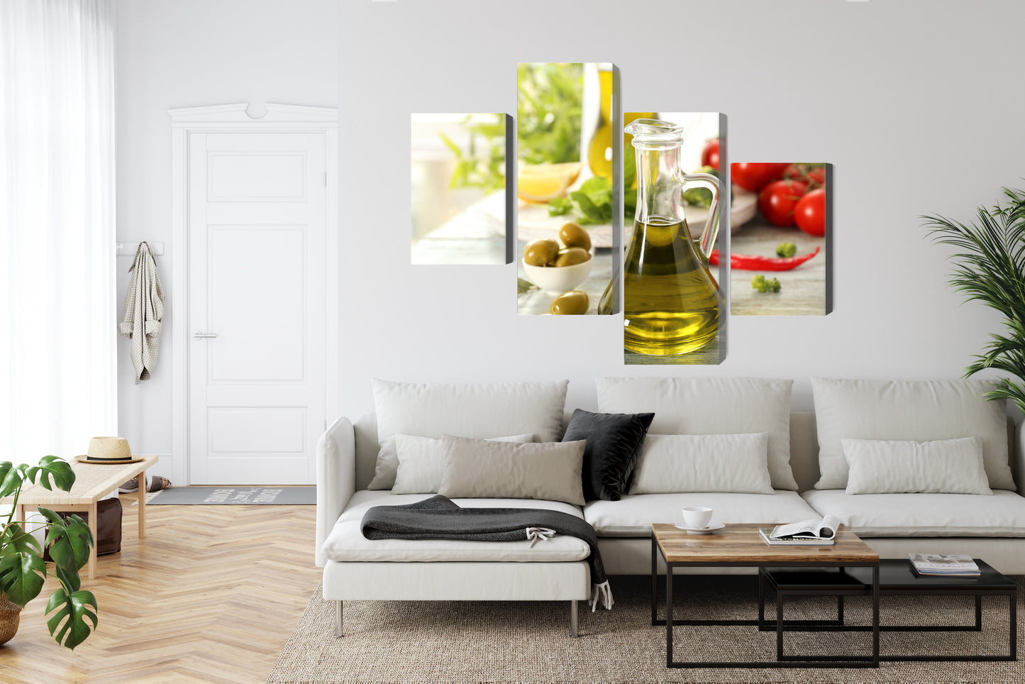 Obraz Wieloczęściowy Dzbanek ze Świeżym Olejem – spokojna martwa natura do wnętrz klasycznych i rustykalnych – widok 5
