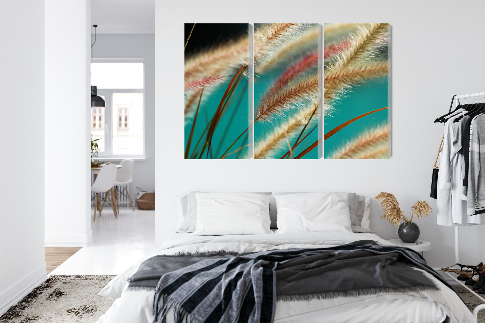 Obraz Wieloczęściowy Liście Makro – natura w detalu do wnętrz nowoczesnych i boho – widok 6