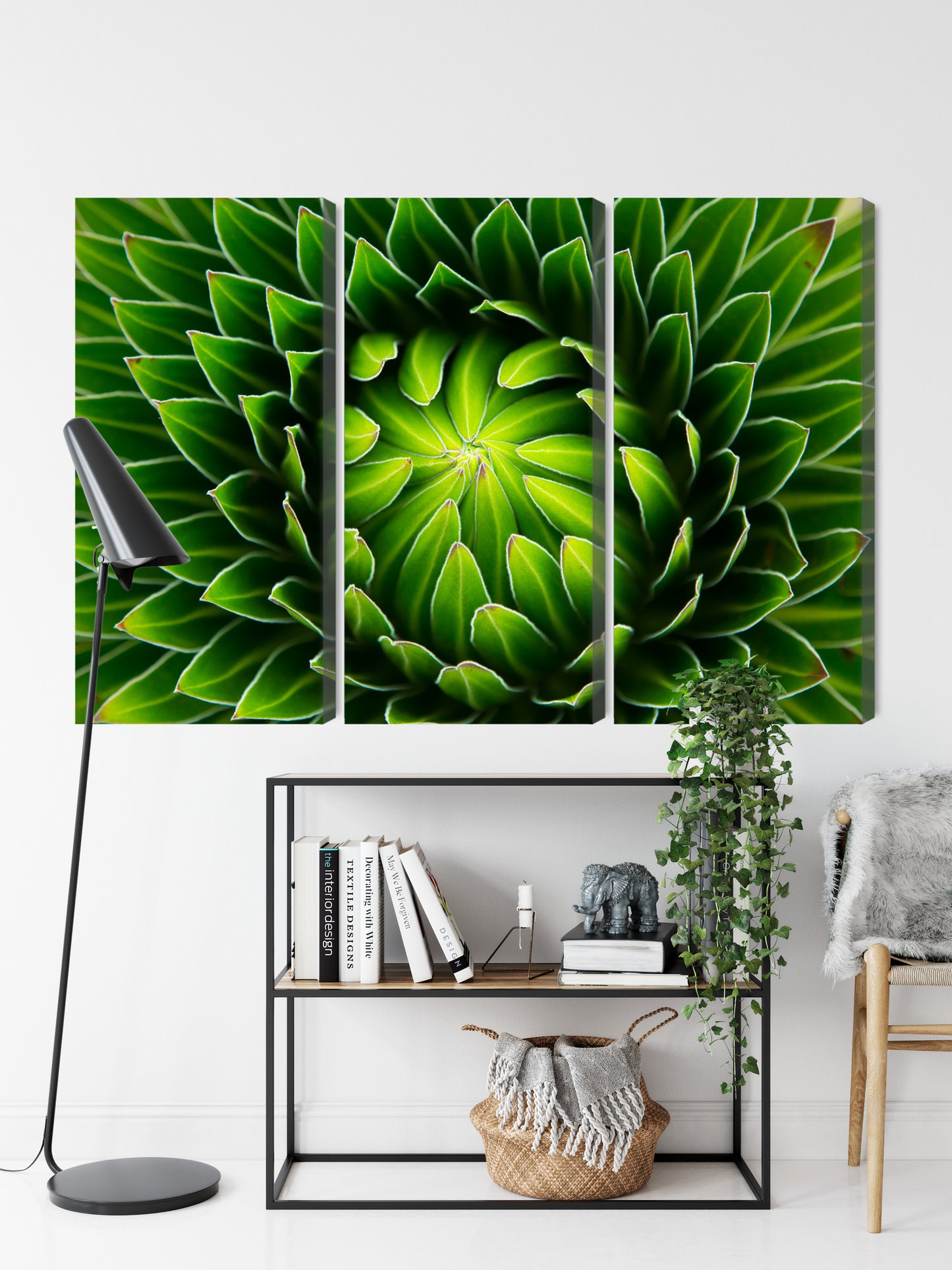 Obraz Wieloczęściowy Zielona Roślina Makro – Botaniczny spokój do wnętrz biophilic i Scandi Boho – widok 8