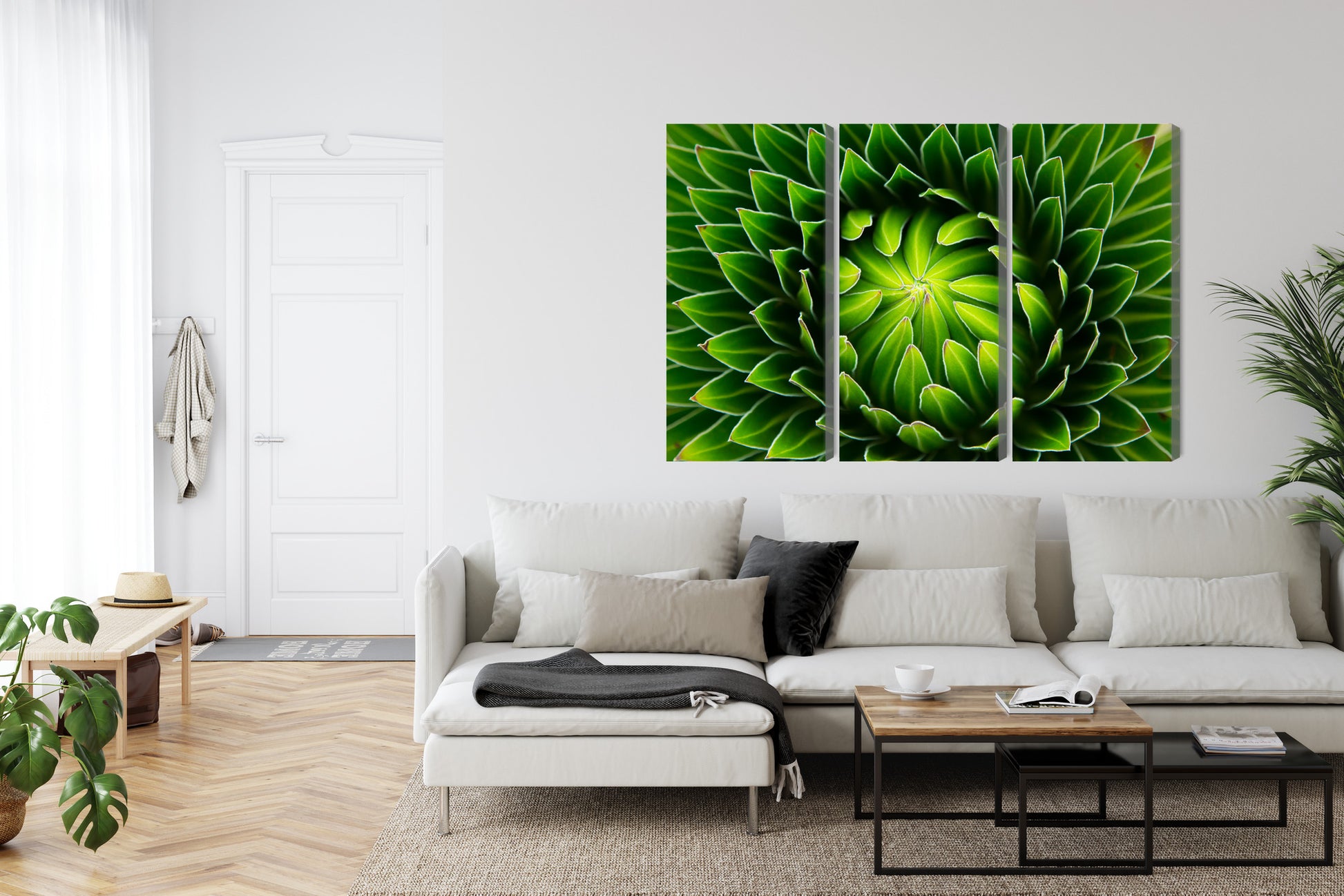 Obraz Wieloczęściowy Zielona Roślina Makro – Botaniczny spokój do wnętrz biophilic i Scandi Boho – widok 5
