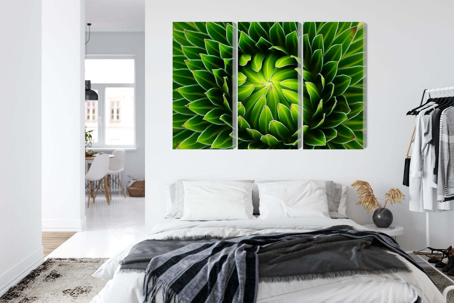 Obraz Wieloczęściowy Zielona Roślina Makro – Botaniczny spokój do wnętrz biophilic i Scandi Boho – widok 6
