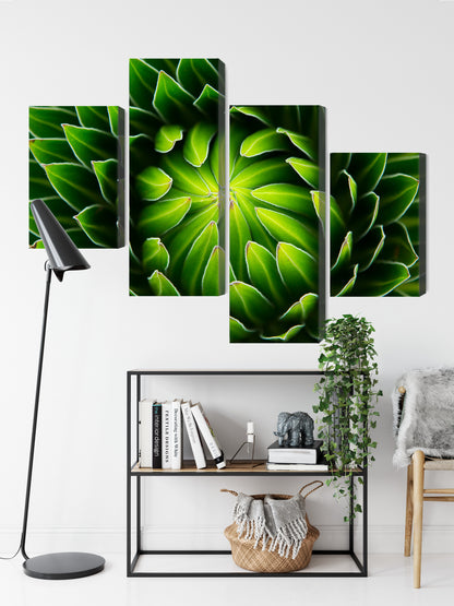 Obraz Wieloczęściowy Zielone Liście Makro – kojąca natura do wnętrz skandynawskich, minimalistycznych i boho – widok 8