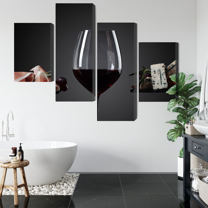 Obraz Wieloczęściowy Kieliszek Wina – elegancki akcent do wnętrz nowoczesnych i glamour – widok 4