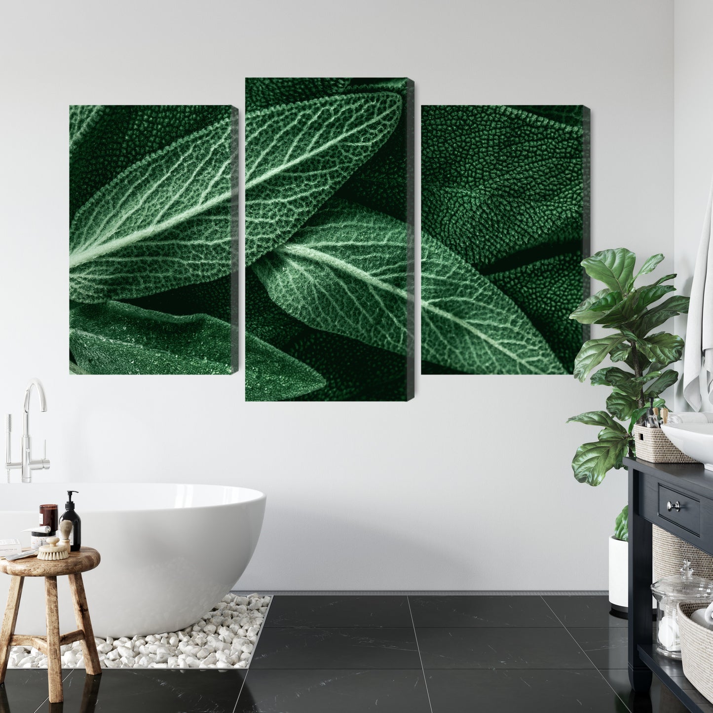 Obraz Wieloczęściowy Szałwia Makro – botaniczny spokój do wnętrz Scandi, Boho i Naturalnych – widok 4