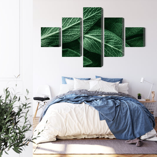Obraz Wieloczęściowy Makro Szałwia – naturalna abstrakcja do wnętrz boho i modern organic – widok 2