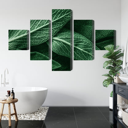 Obraz Wieloczęściowy Makro Szałwia – naturalna abstrakcja do wnętrz boho i modern organic – widok 4