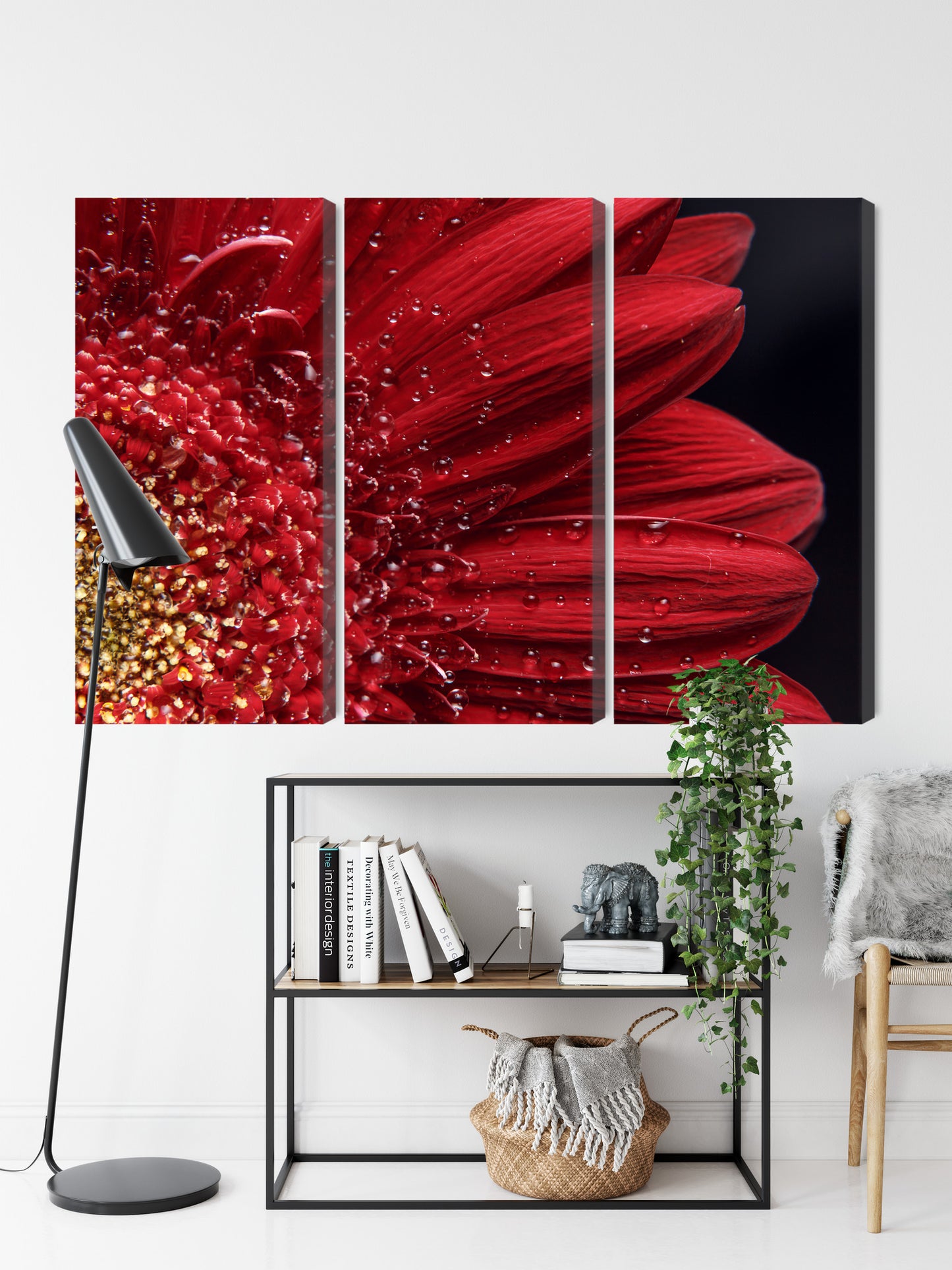 Obraz Wieloczęściowy Płatki Kwiatów Makro – subtelna elegancja do wnętrz nowoczesnych, glamour i romantycznych – widok 8
