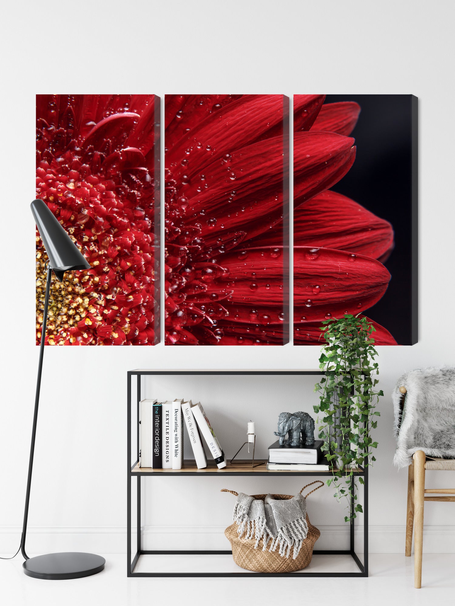 Obraz Wieloczęściowy Płatki Kwiatów Makro – subtelna elegancja do wnętrz nowoczesnych, glamour i romantycznych – widok 8