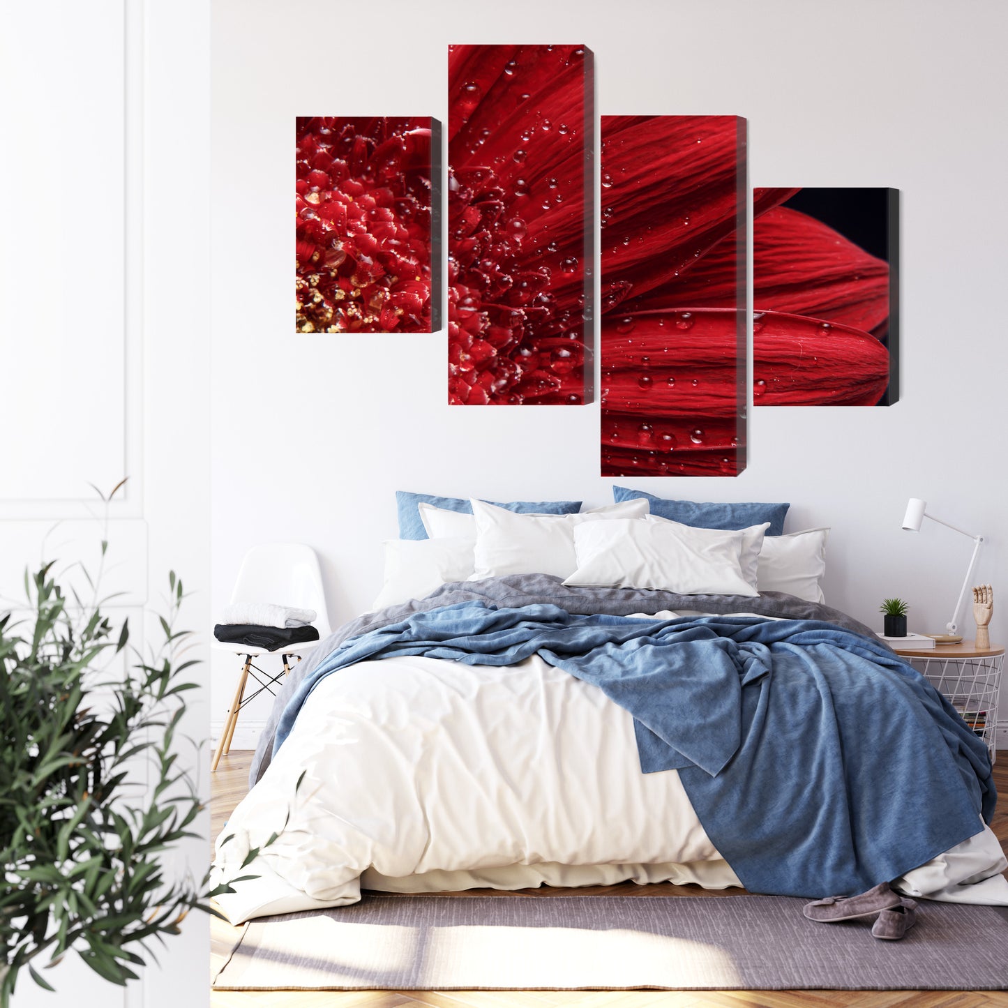 Obraz Wieloczęściowy Płatki Kwiatów Makro – delikatna elegancja do wnętrz Modern Classic, Scandi i Minimalistycznych – widok 2