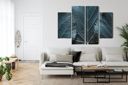 Obraz Wieloczęściowy Liście w Makro – botaniczny akcent 3D do wnętrz nowoczesnych i urban jungle – widok 5