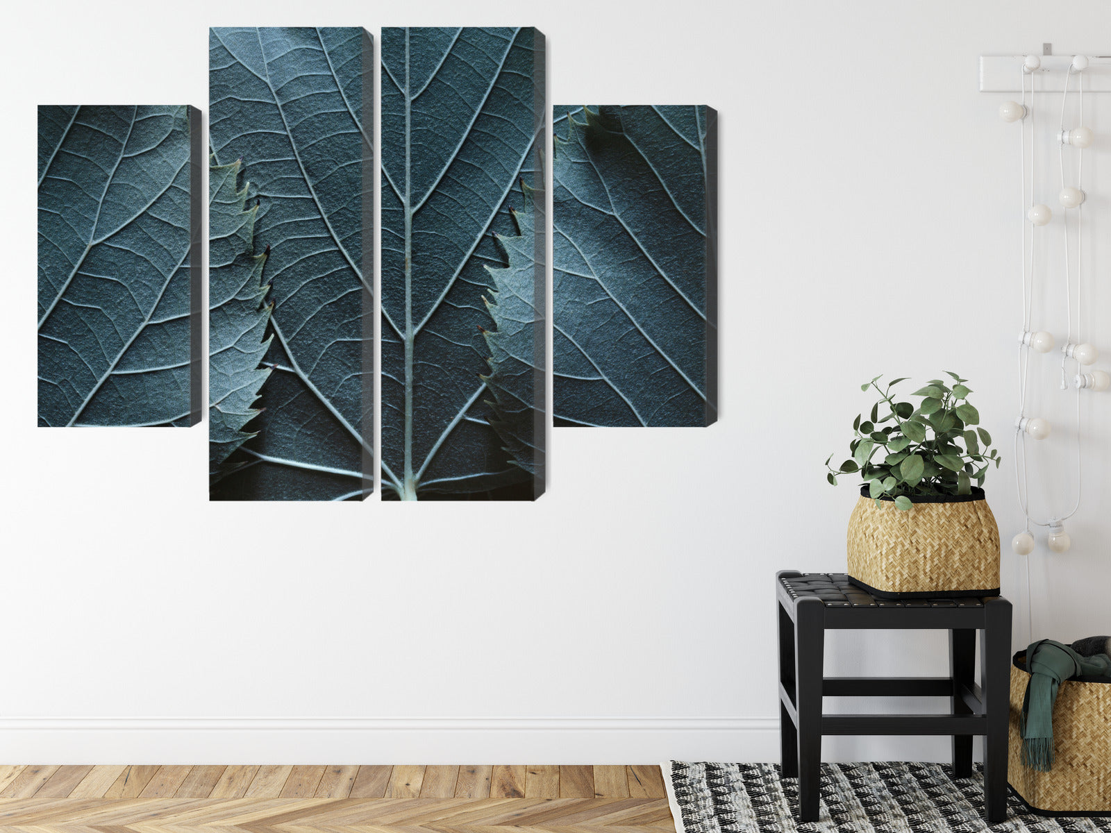 Obraz Wieloczęściowy Liście w Makro – botaniczny akcent 3D do wnętrz nowoczesnych i urban jungle – widok 7