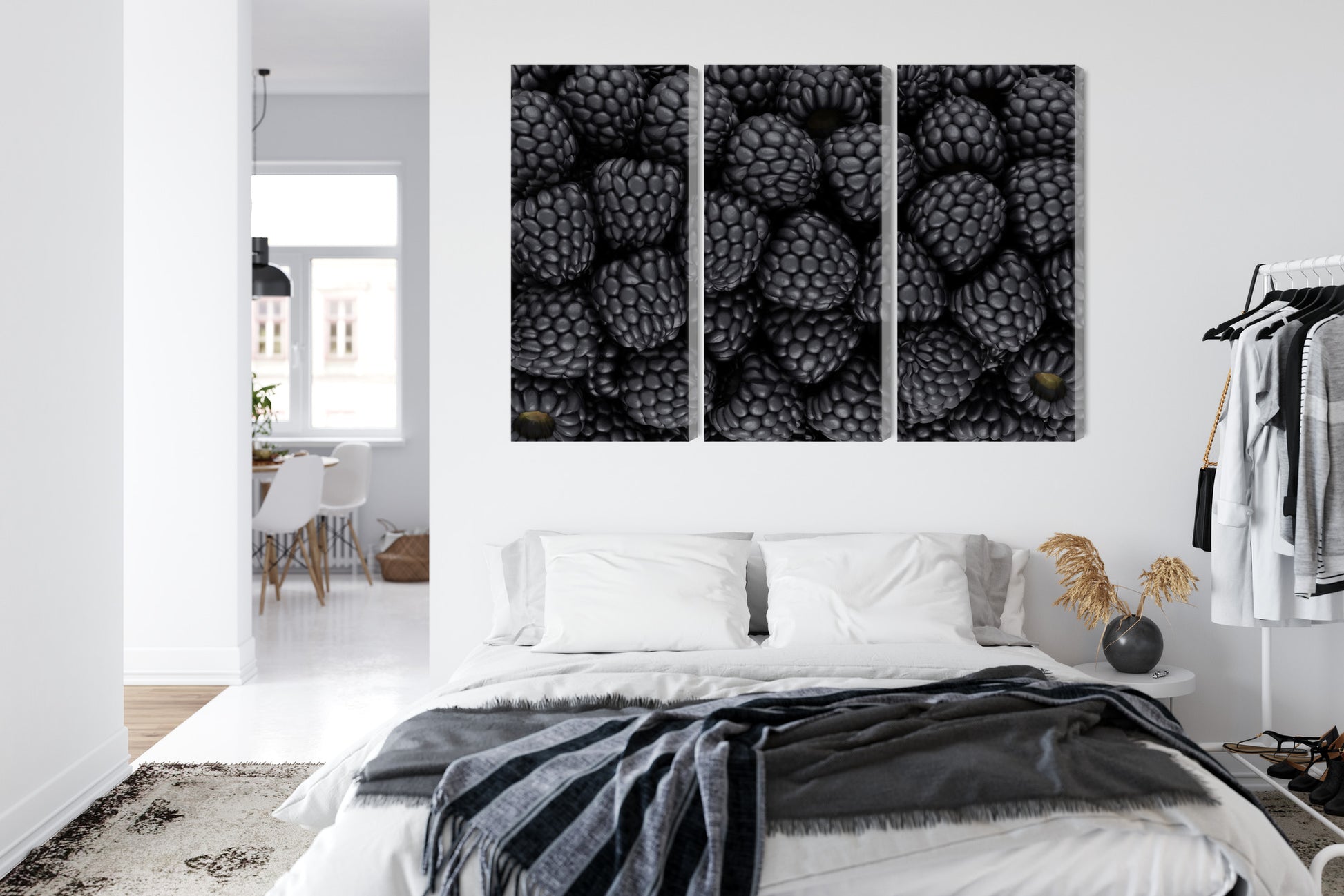 Obraz Wieloczęściowy Jeżyny – zmysłowa natura do wnętrz glamour i eklektycznych – widok 6