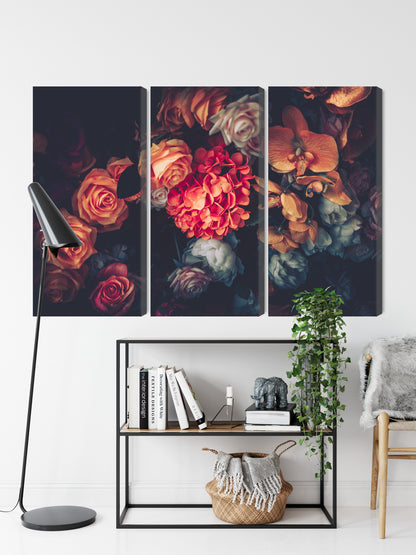 Obraz Wieloczęściowy Kwiaty Vintage – romantyczna kompozycja do wnętrz shabby chic i prowansalskich – widok 8