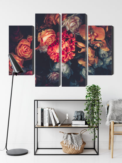 Obraz Wieloczęściowy Kwiaty Vintage – romantyczna kompozycja do wnętrz boho, shabby chic i klasycznych – widok 8