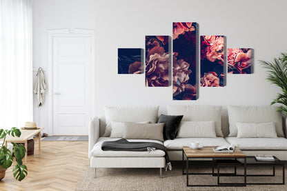 Obraz Wieloczęściowy Kwiaty Retro 3D – artystyczna kompozycja do wnętrz boho, vintage i eklektycznych – widok 5