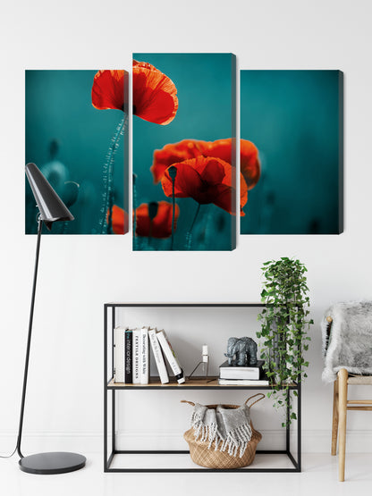 Obraz Wieloczęściowy Maki Makro – subtelna eksplozja koloru do wnętrz boho i nowoczesnych – widok 8