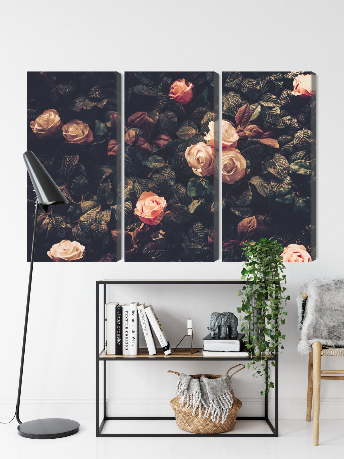 Obraz Wieloczęściowy Pastelowe Róże Vintage – delikatny urok do wnętrz romantycznych i shabby chic – widok 8